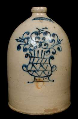 FLACK & VAN ARNSDALE / CORNWALL ONT Stoneware Jug with Cobalt Urn