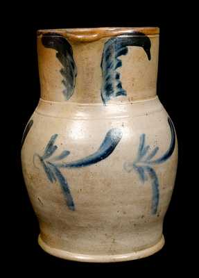 Cobalt-Decorated Stoneware Pitcher, attrib. Remmey.