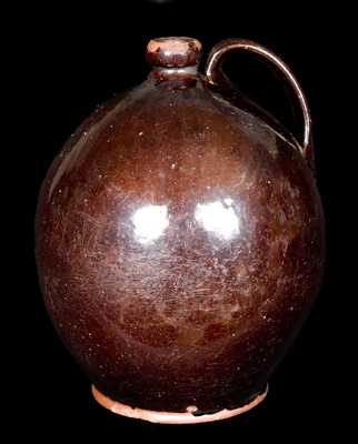 Very Large Early Ovoid Redware Jug