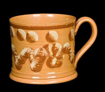 Mochaware Mug with Earthworm and Cats Eye Pattern
