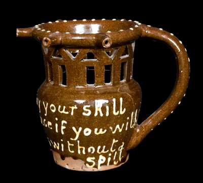 English Redware Puzzle Mug