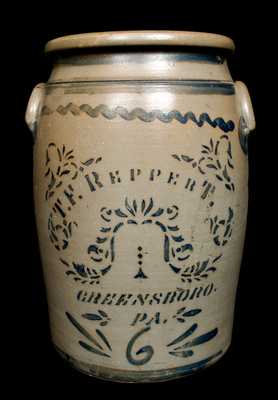 T.F. REPPERT. / GREENSBORO. / PA Stoneware Crock