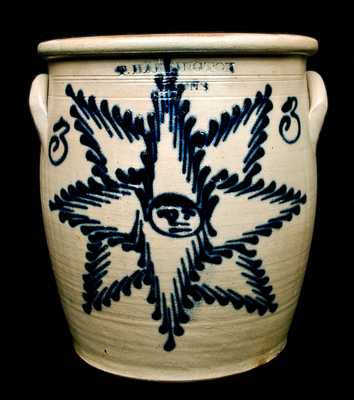 T. HARRINGTON / LYONS, New York Starface Stoneware Crock