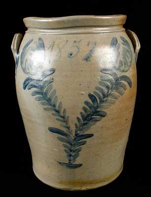 J. SWANK & CO. / JOHNSTOWN, PA 1857 Dated Stoneware Crock
