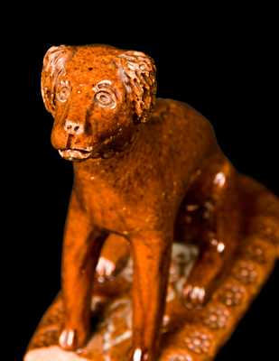 Redware Dog Figure attrib. Solomon Bell, Strasburg, VA