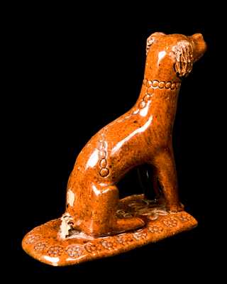 Redware Dog Figure attrib. Solomon Bell, Strasburg, VA