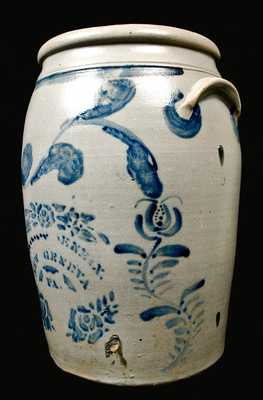 Large ENEIX / NEW GENEVA PA Stoneware Jar w/ Freehand Decoration