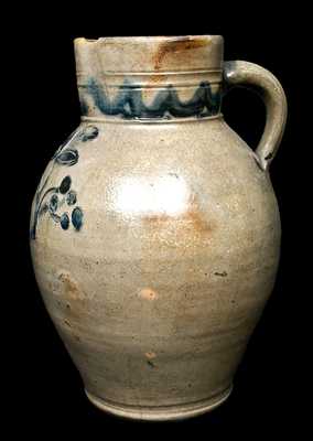 Hartford, CT Stoneware Pitcher with Incised Floral Decoration