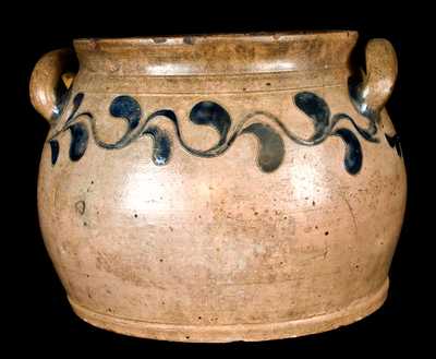 Manhattan Squat Stoneware Jar w/ Incised Decoration