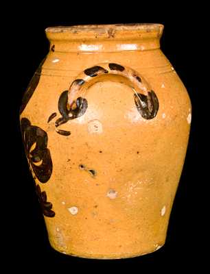 New England Redware Jar with Manganese Decoration