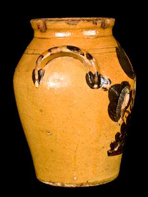 New England Redware Jar with Manganese Decoration