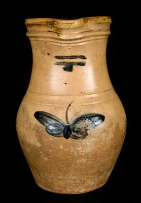 JULIUS NORTON / BENNINGTON, VT Stoneware Pitcher w/ Butterfly 