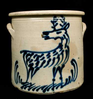 EDMANDS & CO, Charlesown, MA Stoneware Deer Crock