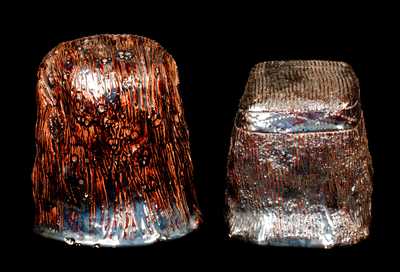 (2) Glazed Pottery American Indian Heads