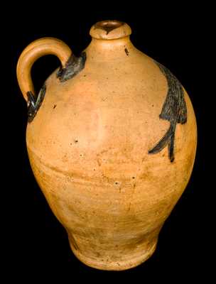 Extremely Fine Ohio Stoneware Jug w/ Incised Fish Decoration