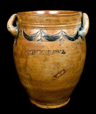 Open-Handled Stoneware Crock Signed 