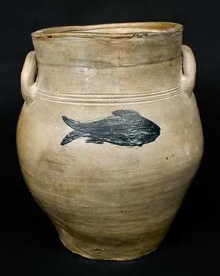 Stoneware Jar with Incised Fish Decoration attrib. Fenton, Boston