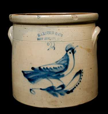 Haxstun & Co. Fort Edward, NY, Stoneware Crock with Bird Decoration