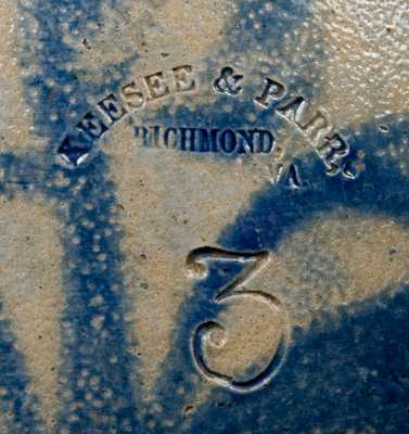 KEESEE & PARR, / RICHMOND, / VA Stoneware Crock