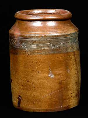 Old Bridge, NJ Stoneware Jar with Fish and Cherries