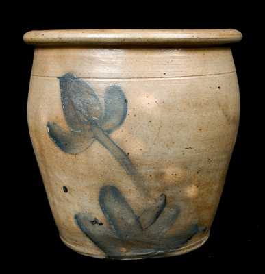 Tulip-Decorated Stoneware Jar, attrib. Shenfelder, Reading, PA