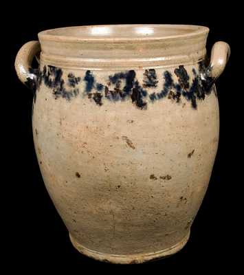 Manhattan Stoneware Jar with Purplish Slip Decoration,attrib. Crolius