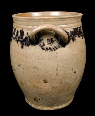Manhattan Stoneware Jar with Purplish Slip Decoration,attrib. Crolius