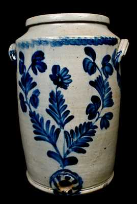 Remmey, Philadelphia Stoneware Cooler with Floral Decoration