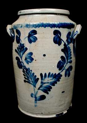 Remmey, Philadelphia Stoneware Cooler with Floral Decoration