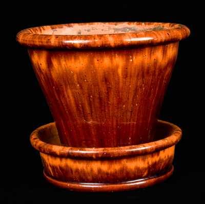 JOHN W. BELL / Waynesboro, PA Redware Flowerpot.
