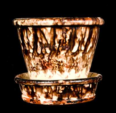 JOHN BELL / WAYNESBORO Redware Flowerpot.