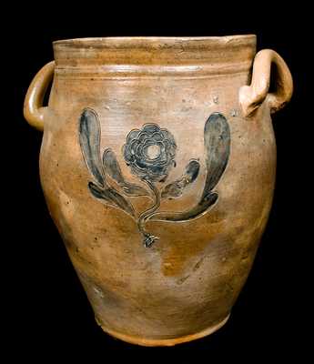 NY Stoneware Jar with Incised Floral Decoration