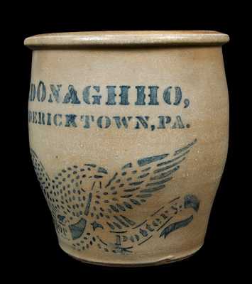 A.P. DONAGHHO, / FREDERICKTOWN, PA Stoneware Jar with Eagle