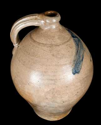 Exceptional Stoneware Jug with Incised Bird, Manhattan, NY
