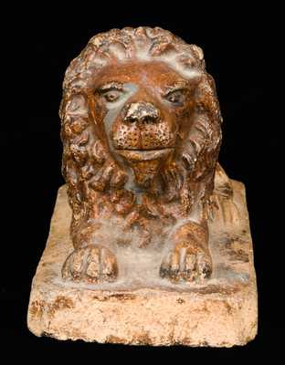 Stoneware Lion Figure