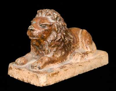 Stoneware Lion Figure