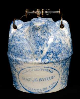 F.H. WEEKS / AKRON OHIO Spongeware Maple Syrup Jug