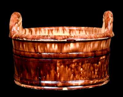 JOHN BELL Redware Buttertub