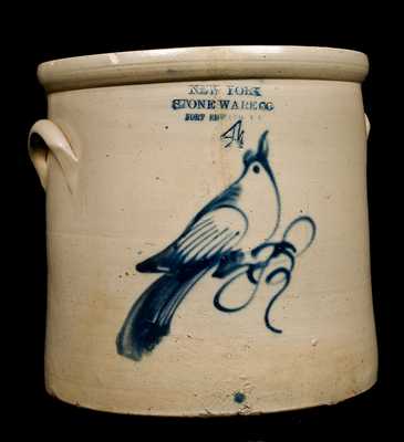 NEW YORK STONEWARE CO. FORT EDWARD, NY Stoneware Bird Crock