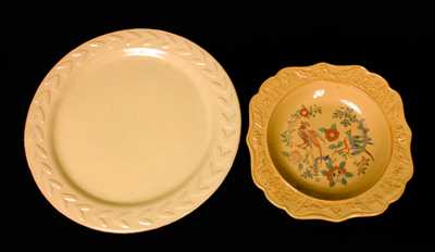 Lot of 2 Yellowware Plates