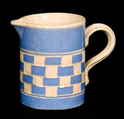 Small Mocha Checkerboard Pitcher Dated 1859