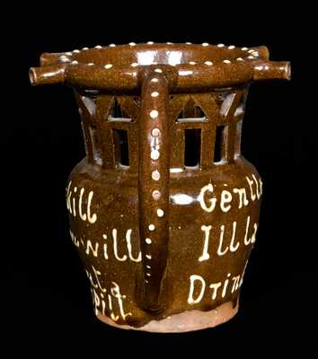 English Redware Puzzle Mug