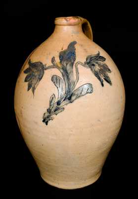 NY Stoneware Jug with Incised Floral Decoration