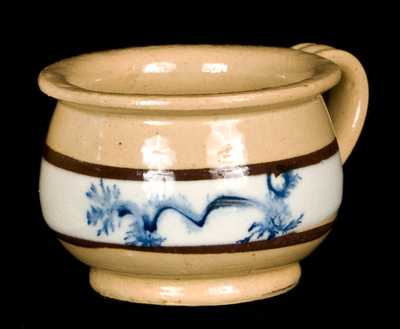 Miniature Yellowware Potty with Mocha Seaweed Decoration