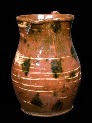 Redware Pitcher with Copper Decoration