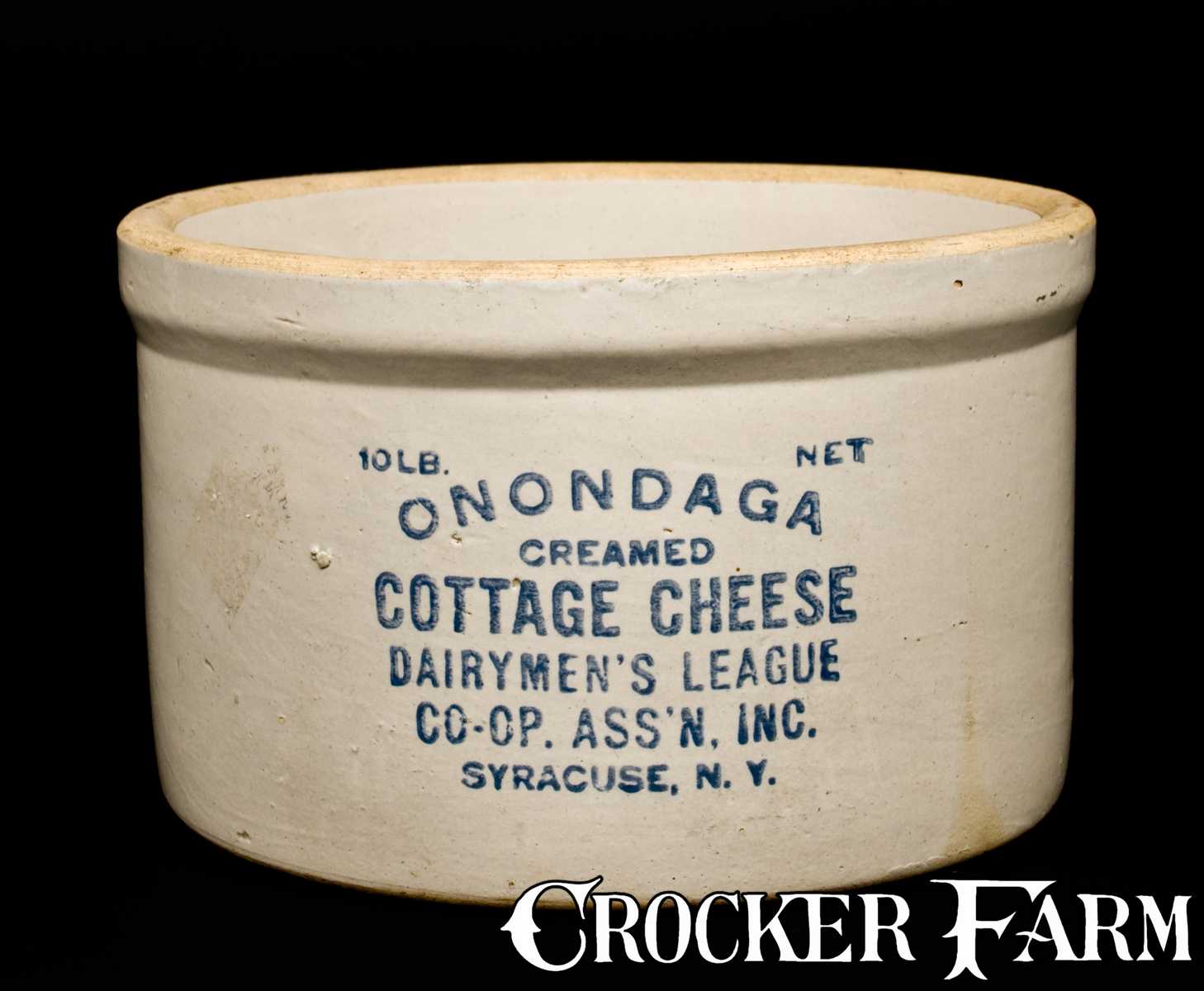 Syracuse Cottage Cheese Crock Lot 165 July 17 2010