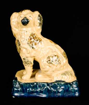 Very Fine Yellowware Spaniel Figure