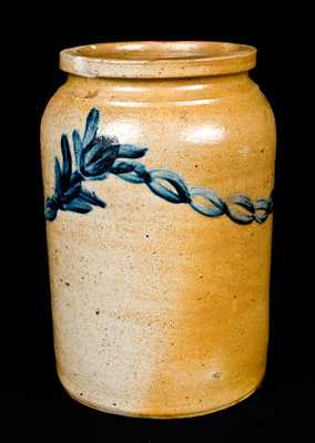 Baltimore Stoneware Jar w/ Floral and Chainlink Decoration