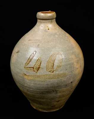 LYMAN & CLARK / GARDINER, Maine Stoneware Jug, Dated 1840