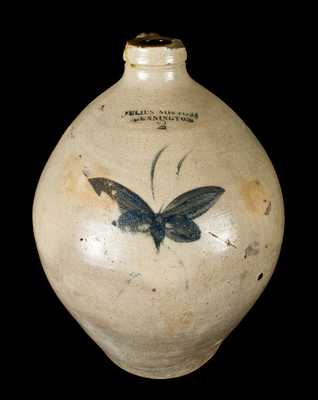 JULIUS NORTON / BENNINGTON, VT Stoneware Jug with Butterfly